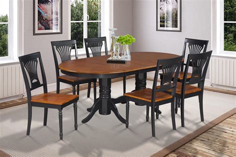 Clara black, clear dining room set with rectangular table. 7 Piece Dining Room Set Table With A Butterfly Leaf And 6 ...