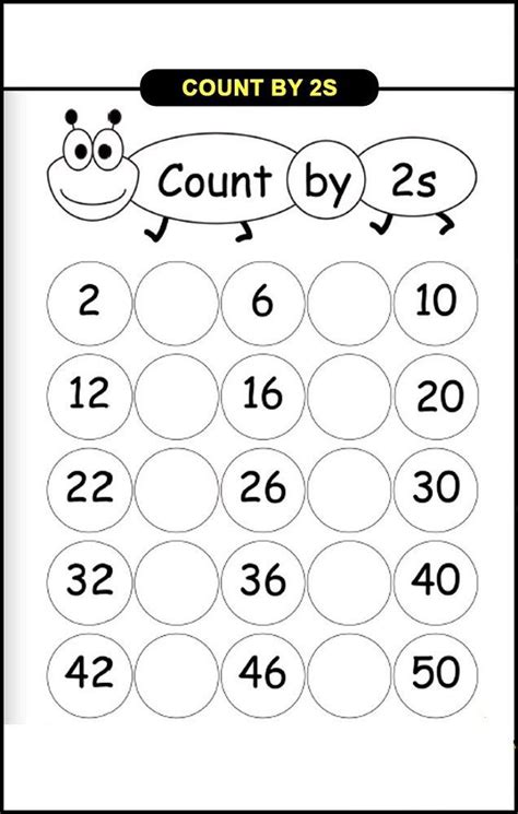 Count By 2s Worksheet Kids Learning Activity Kindergarten Math