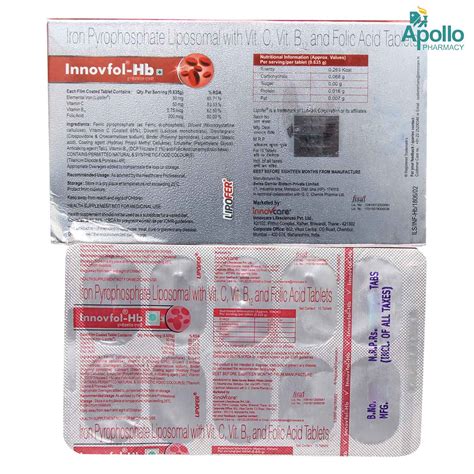 Innovfol Hb Tablet 10s Price Uses Side Effects Composition Apollo