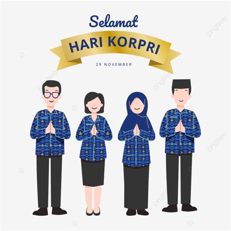 Greetings Poster Of Hari Korpri Day With Characters Corps Civil