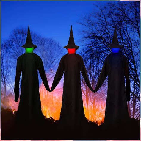 80unclekimby halloween decorations 3pcs scary lighted witches holding hands props yard decor