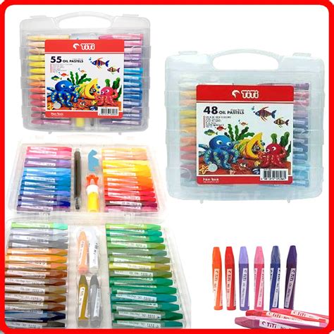 Crayon Titi Oil Pastels Krayon Minyak 55 48 Warna Shopee