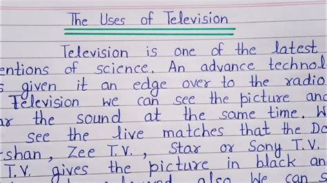 Essay On The Uses Of Television In English Paragraph On The Uses Of