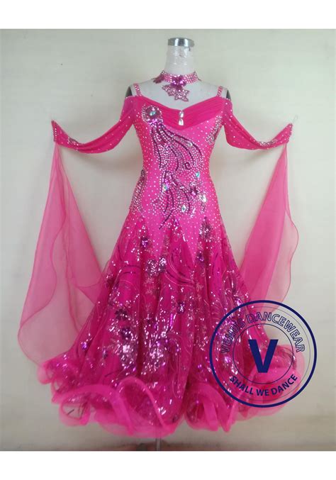Pink Elegant Women Ballroom Tango Waltz Salsa Standard Ballroom