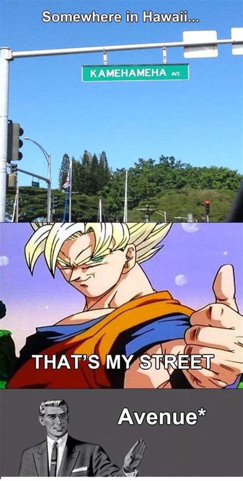 This dank meme was inspired by an episode of dragon ball super that aired in 2016, and has only gained in popularity since then. KAMEHAMEHA Street. Avenue* dbz memes; Goku Meme | Dragon ball super funny, Dbz memes, Anime ...