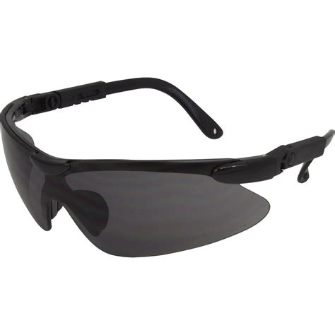 Safety Glasses Black Frame Smoke Lens Ratchet 144 Pairs Per Box