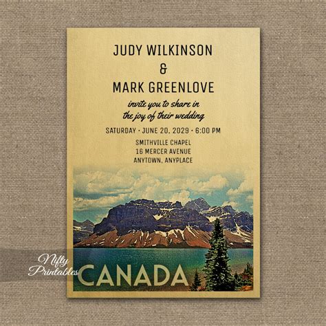 Canada Wedding Invitations Printed Nifty Printables