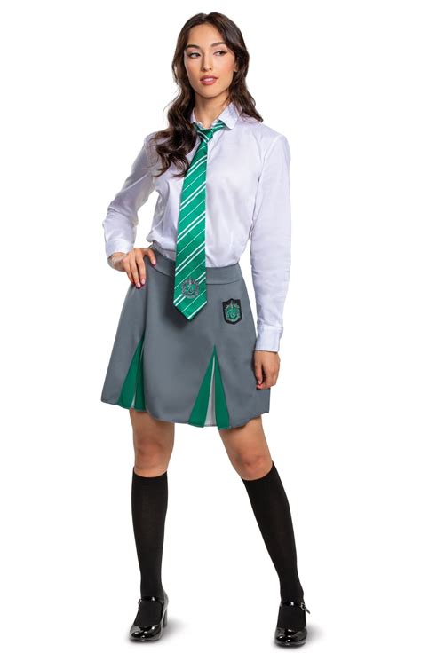 Slytherin Girls Teen Harry Potter Hogwarts House Uniform Costume Skirt 79
