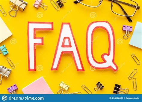Business Concept Faq Frequently Asked Questions On Office Table Stock