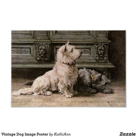 Vintage Dog Image Poster Zazzle Dog Images Vintage Dog Terrier