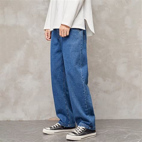 Jual Celana Jeans Pria Korean Style Baggy Pants Celana Kulot Pria Oversize Babefriend Jeans Biru