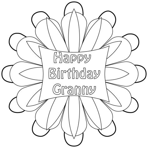 Grandma birthday coloring page from happy birthday category. Happy Birthday Grandmother, Grandma, Granny Coloring Pages