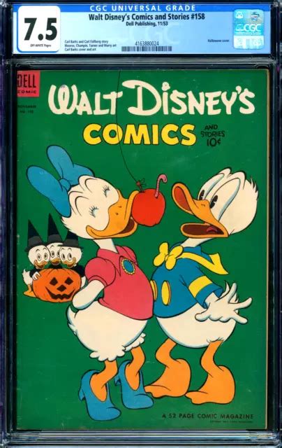 walt disneys comics and stories 158 dell publishing 1953 cgc 7 5 carl barks cvr 58 69 picclick