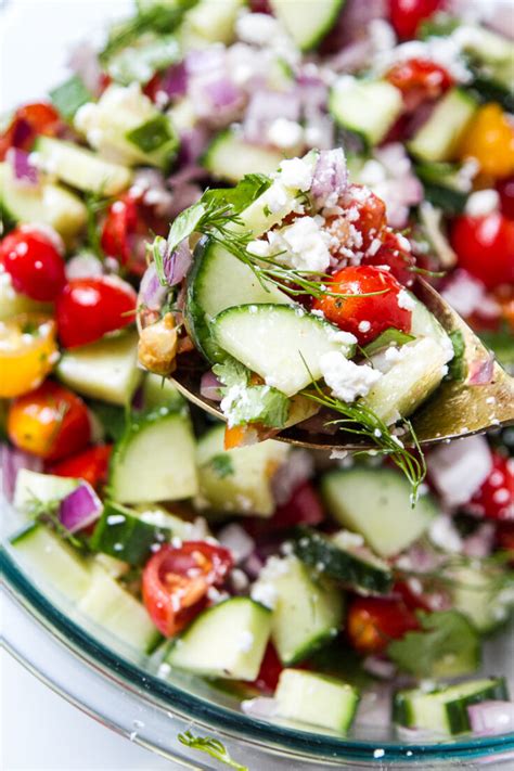 Cucumber Tomato Salad With Feta Perry S Plate