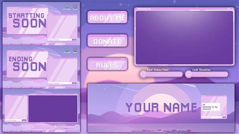 Download Best Free Cute Stream Overlay Template 2021 Includes Psds