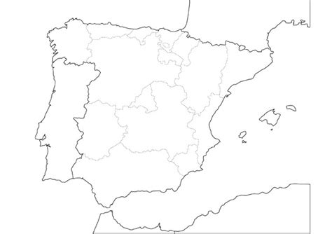 Mapa Politico De España Para Colorear