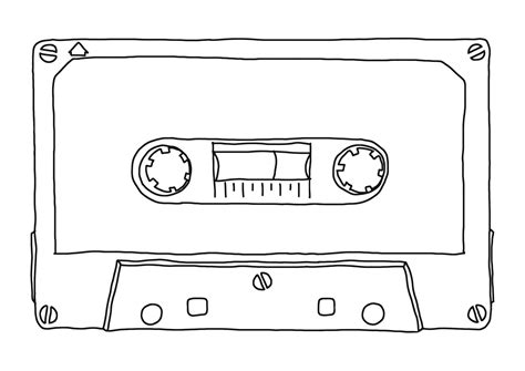 Magnetic Tape Cassette Hand Drawn Illustration Transparent Png 15080711 Png