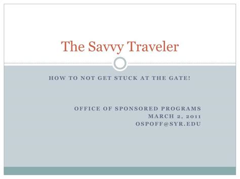 Ppt The Savvy Traveler Powerpoint Presentation Free Download Id