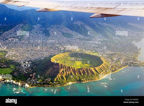 Usa Hawaii Honolulu Waikiki Volcano Diamond Head Stock Photo