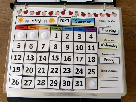 Perpetual Calendar Circle Time Printable Perpetual Calendar Etsy Canada