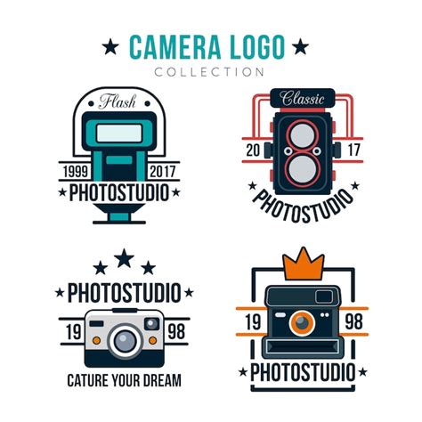 Free Vector Vintage Camera Logo Collection