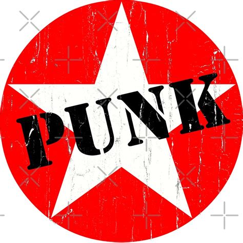 Punk Road Worn Distressed Grunge Star Logo Stickers By