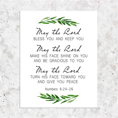 buy numbers 6 24 26 may the lord bless you and keep you scripture art greenery bible verse wall