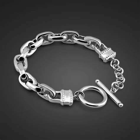 New Sterling Silver Bracelet Men S Fashion Silver Jewelry Mm Cm Free Nude Porn Photos