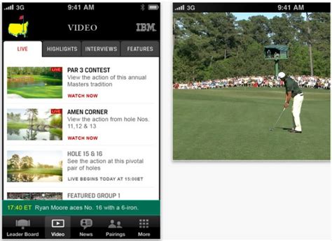 Masters Golf Tournament App Brings Live Action On The Go