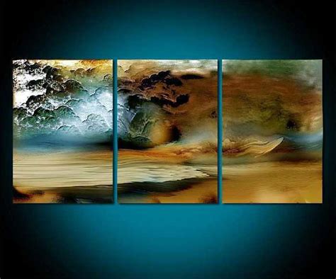Discount 3 Piece Canvas Thunderstorm Modern Abstract Large Cheap Wall