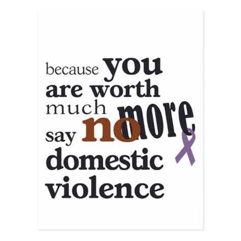 No More Domestic Violence Postcard Zazzle