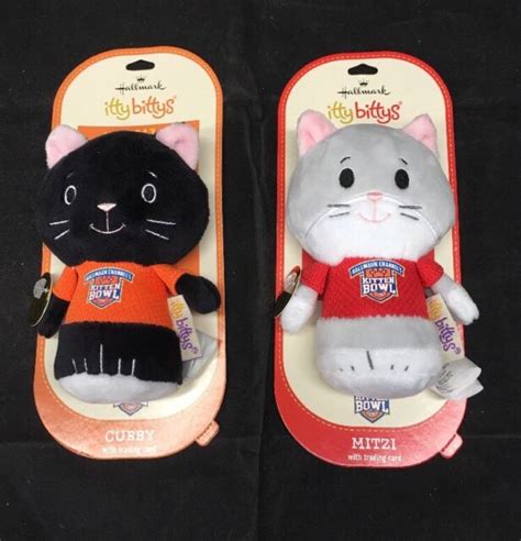 2017 Hallmark Kitten Bowl Lot Of 2 Itty Bittys Cubby Mitzi With Cards