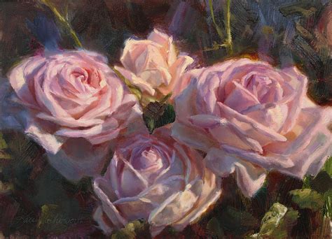 Nanas Roses Impressionistic Oil Painting Of Beautiful