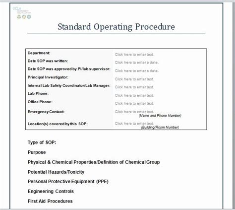 Standard Operation Procedure Format Fresh 37 Best Stan