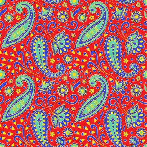 Color Paisley Seamless Pattern Stock Vector Illustration Of Seamless