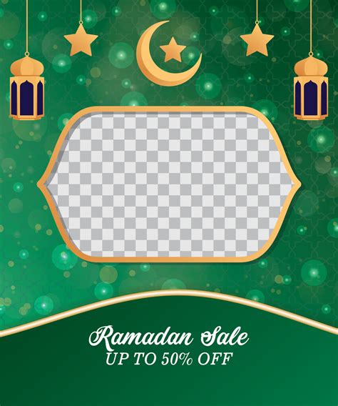 Ramadan Sale Social Media Post Banner With Green Colour 6261015 Vector