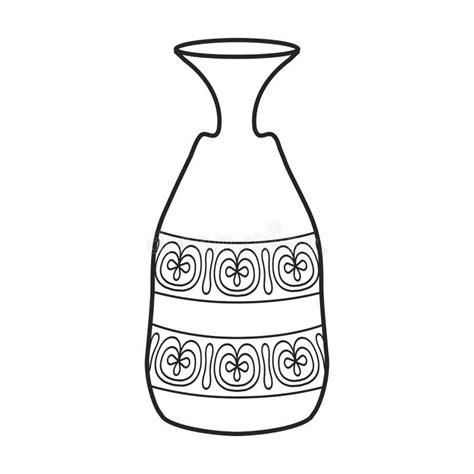 Pottery Vase Vector Iconoutline Vector Icon Isolated On White