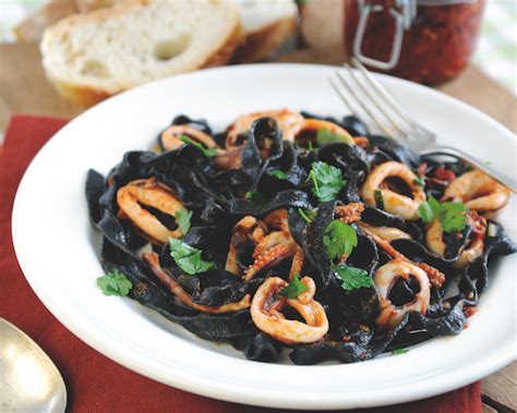 Maybe you would like to learn more about one of these? Cuttlefish tagliatelle with spicy squid sauce - Italy ...