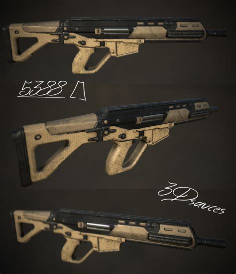 Assault Rifle Low Poly Pack 1 Free 3d Model 3ds Obj Dae Fbx Dxf