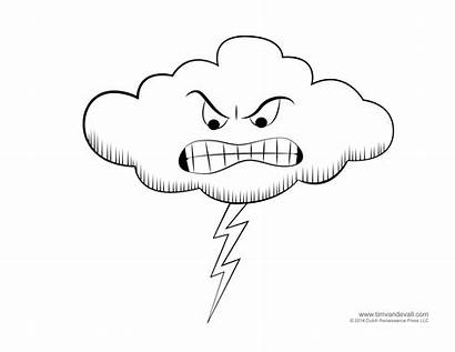 Weather Cloudy Coloring Pages Clipart Cloud Cliparts