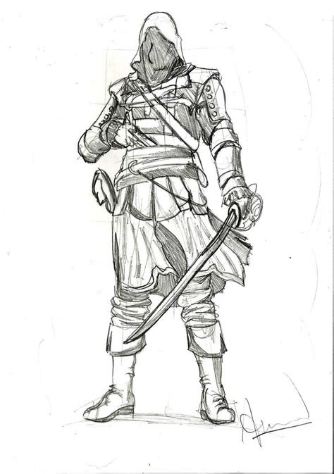 Assassins Creed 4 Edward Kenway Sketch Template Assassins Creed Art