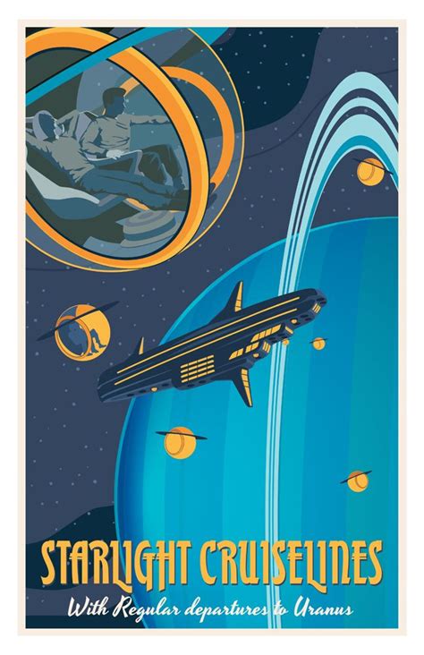 Uranus Bubble Poster Retro Space Posters Vintage Space Poster Space