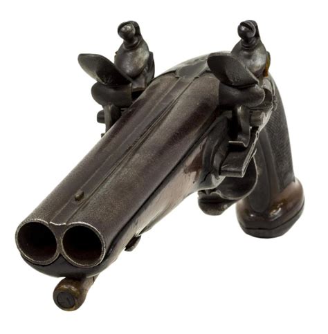 Sold At Auction French Double Barrel Flintlock Pistol
