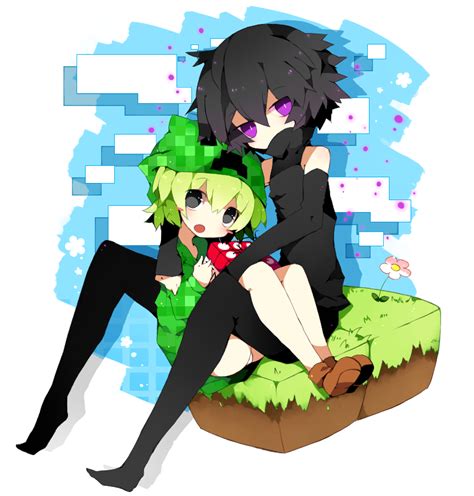 Creeper And Enderman Minecraft Drawn By Rooseputo Danbooru