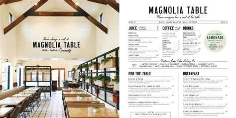 Magnolia Table Menu What Kind Of Food Is Chip And Joanna Gaines S New Restaurant Serving