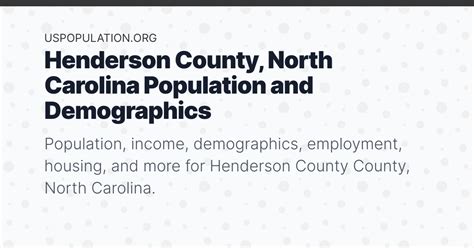 Henderson County North Carolina Population Income Demographics Employment Housing