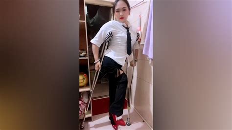 Wow 😮 Gorgeous Polio Lady In Office Outfit High Heels Paraplegic