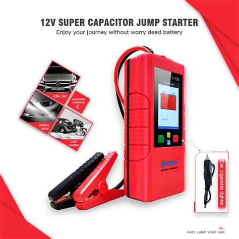 Jdiag C158 12v Portable Super Capacitor Car Jump Starter Red