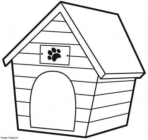 Nice Dog House Coloring Page