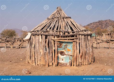 Traditional Wooden Hut Of The Himba Namibia Stock Image Image Of
